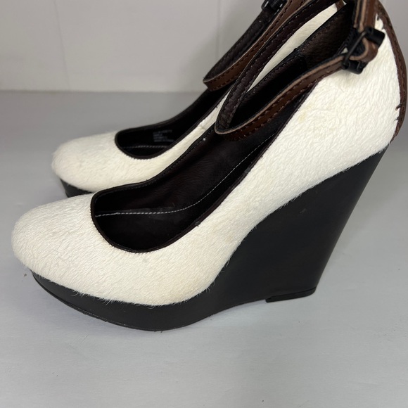 Calvin Klein Calf Hair And Leather Off White Heels US 7.5. READ DISCRIPTION - Picture 2 of 11